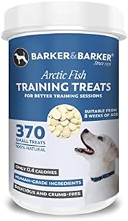 Barker and Barker Natural Low Fat Dog Training Treats Small Arctic Fish (370 treats - pot)