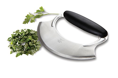 Amco Stainless Steel Mezzaluna With Silicone Handle, 1-Pack, Black #TOP1