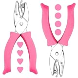 MAPVOLUT 2-Pack Single Hole Punch Kit, Durable Stainless Steel Hole Punchers with 1/4' Heart & Round Punch, Perfect for Scrapbooking, Card Making & DIY Crafts