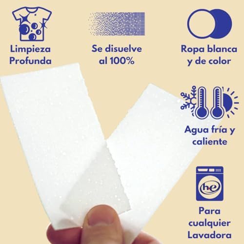 Miniatura 3 de Detergente En Tiras Concentrado Para Ropa De Bebé Máximo 400 Lavados Hipoalergénico, Ecológico, Para Pieles Sensibles, Biodegradable, Vegano, Sin Plásticos Pack De 5 Unidades Sin Fragancia