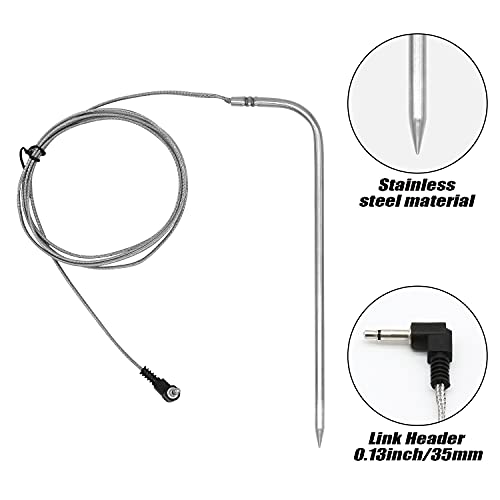 Replacement Meat Probe for Traeger Pellet Gril,Stainless Steel Thermometer Meat Probe with Stainless Steel Probe Clip Accessories Compatible with Traeger Grills,Set of 2 - Thumbnail 4