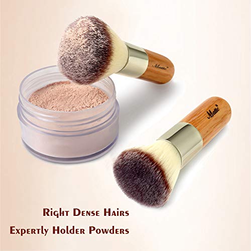 Matto Bamboo Makeup Brush Set Face Kabuki 2 Pieces - Foundation and Powder Makeup Brushes for Mineral BB Cream