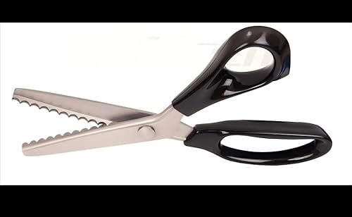 LORJE Fabric Pinking Shears Craft Scissors，Scalloped stainless Steel Handled Professional Sewing Scissor,Dressmaking Zig Zag Cut Scissors (Scalloped 7mm)
