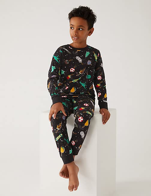 Image of Marks & Spencer Pure Cotton Bauble Pyjamas
