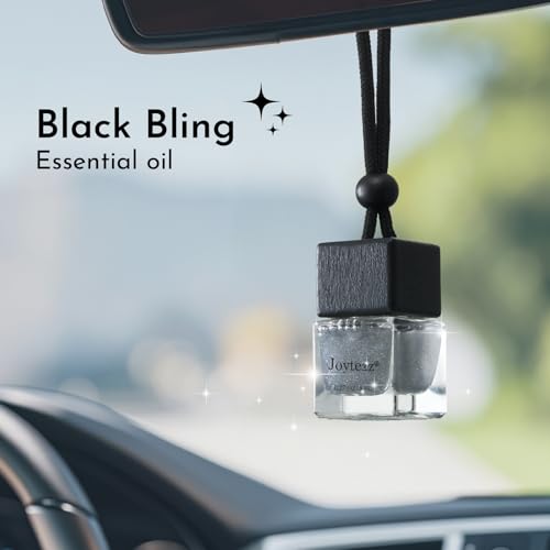 Image of Hanging Car Air Freshener, Shiny Black Sandalwood Scent Cute Fragrance Oil Long Lasting Air Diffuser Car for Men