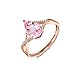 Daesar Ring 18 Karat Gold Damen Brillant Rosa Morganit 1.15ct Trauring mit Diamant Ring Rosegold Große 63 (20.1)