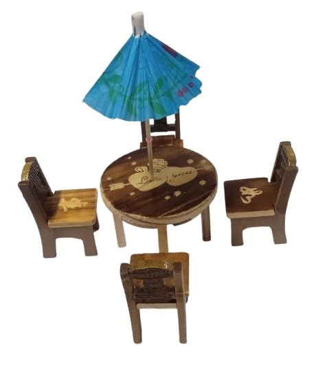 Beauty Tool Miniature Dinning Table | Furniture Doll House Dining Room Table Play Wooden Toy for Kids (Pack of 1)