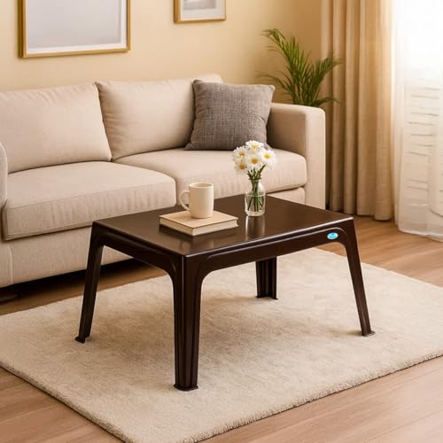 Image of Nilkamal Victor Center Table | Coffee Table | Tea Table | Teapoy for Home, Living Room, Office, Cafes | Weathered Brown