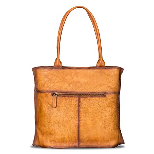 Image of IVTG Genuinel Leather Shoulder Bags Women Vintage Handmade Tote Purse Top Handle Large Capacity Satchels