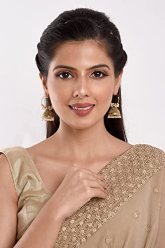 Image of Women's Antique Oxidised Jhumka Earrings
