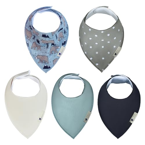 Image of Magnetic Bandana Drool Bibs 5-pack - Magnetic Closure Baby Bibs - Safe, Easy, Chic Teething Bib
