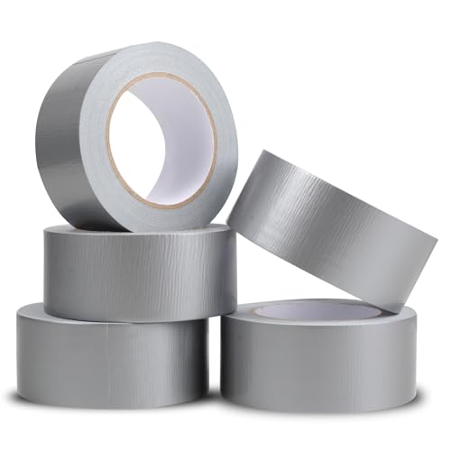 Image of 5Pack Duct Tape Heavy Duty, 2 inches x 30 Yards Strong, Flexible, No Residue, All-Weather and Tear by Hand-Bulk Value for Repairs,Industrial, Professional Use(Silver)