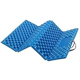 REDCAMP Ultralight Foam Backpacking Sit Pad, Foldable Waterproof Z Hiking Sitting Pad Insulated Stadium Seat Cushion with Strap for Outdoor Camping Picnic, Blue 1pc