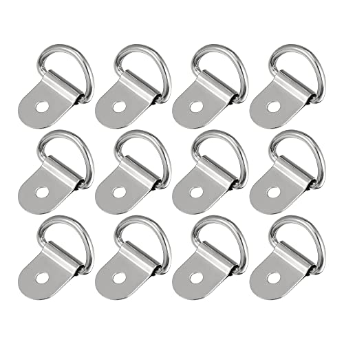 X AUTOHAUX 12pcs D Ring Tie Down Anchor 3mm Diameter D Rings Anchor Lashing Ring for Trailer Truck Boat RV ATV SUV Vehicle Cars Silver Tone