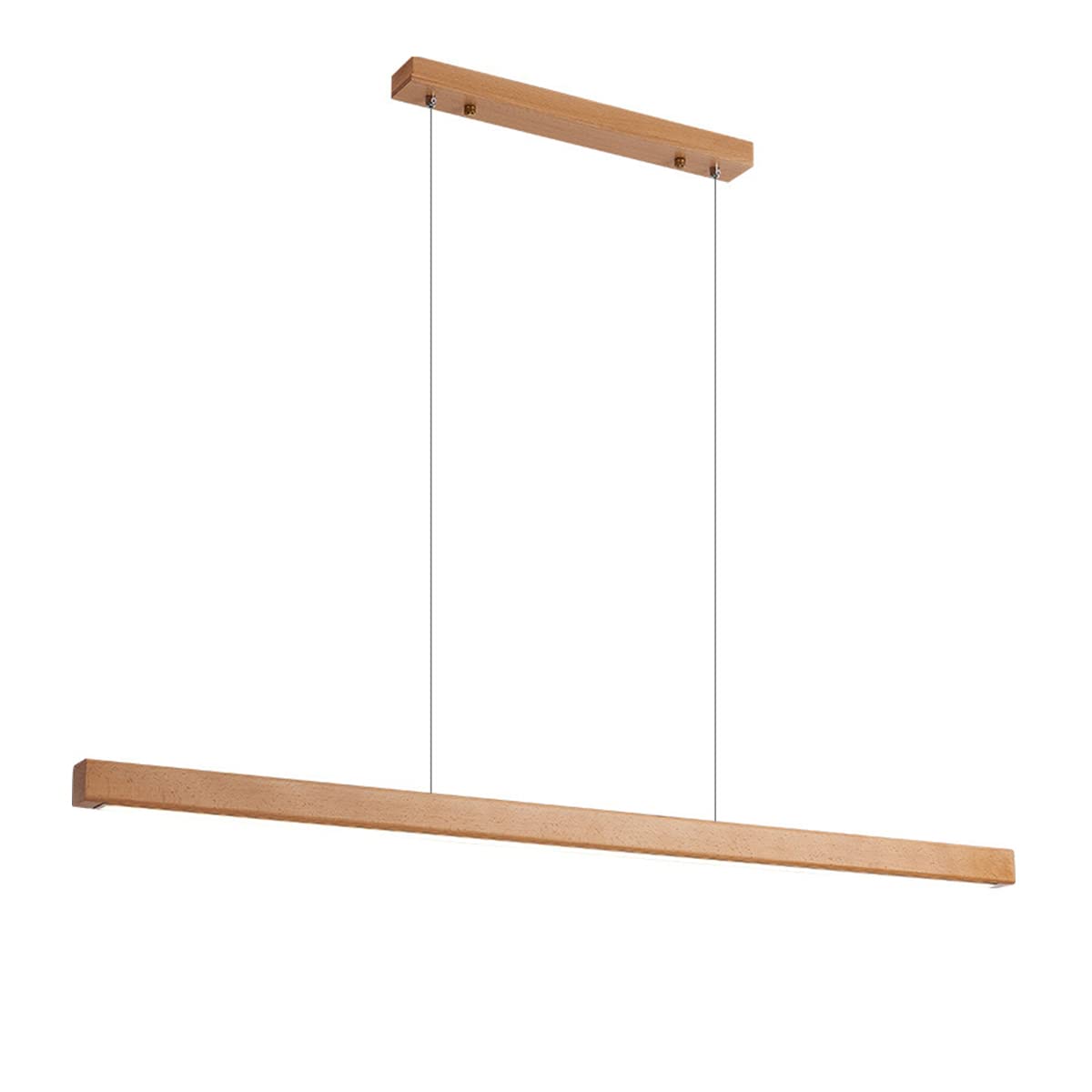 Lampa wisząca Drewniana lampa wisząca LED Nowoczesna, ściemniana lampa wisząca o liniowym kształcie z pilotem Lampa wisząca na stół do jadalni Regulowana wysokość Lampa biurowa do jadalni interesting