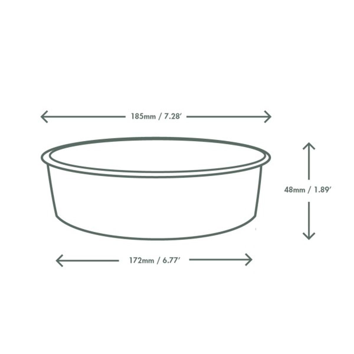 Vegware Compostable 26oz PLA Lined Paper Food Bowls, Case of 300, Disposable, White Wide Round Soup Containers, Renewable Plant-Based, 185-Series Lids Available