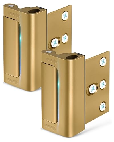 Home Security Door Reinforcement Lock: Metal Door Locks for Front Door Locks for Kids Safety Child Proof Door Latch for Top Deadbolt Lock Home Defender Flip Door Guardian Lock Withstand 800 lbs Inside