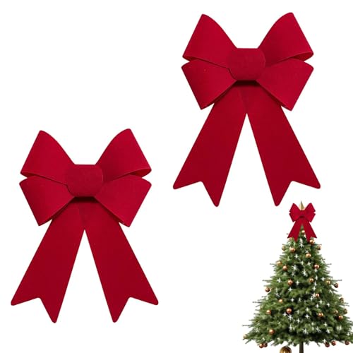 2 Stück Rote Schleifen Weihnachten 21x31 cm – Weihnachtsschleifen...