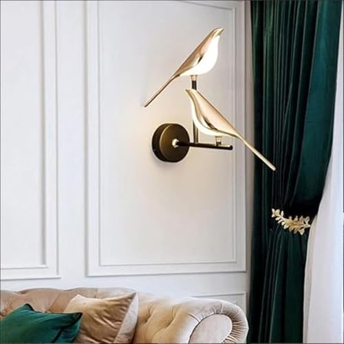 Image of SINOMAN Metal Wall Light For Living Room Modern /Wall Lamps For Bedroom /For Living Room /Wall Lights For Home Decoration /Bedside Wall Lamp (Sparrow Led, Double)
