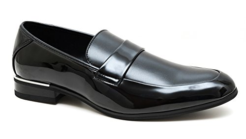 Calzature uomo Evoga Mocassini uomo class nero eleganti Oxford scarpe man\'s shoes cerimonia (43, Nero)
