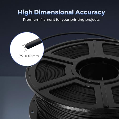 Image of FLASHFORGE Carbon Fiber PETG Filament 1.75mm, Carbon Fiber PETG 3D Printer Filament, 1KG Spool Dimensional Accuracy + /- 0.02mm, Lightweight & Heat-Resistant & Moisture Free (Black)