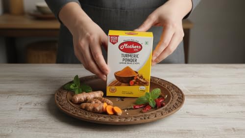 Image of MOTHERS SPPL Turmeric Powder 100gm Pure, Fine-Ground Haldi with Bright Natural Yellow Colour & Rich Aroma Essential Haldi Powder for Everyday Indian Cooking