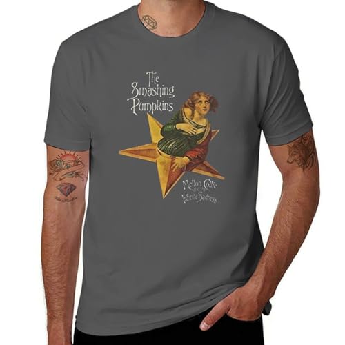 Smashing|Pumpkins-'Mellon Collie' - Camiseta para hombre, Estilo gris oscuro, M