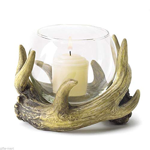 Wakatobi Deer Antler Hunting Lodge Rustic Country Western Statue Votive Candle Holder #TOP2