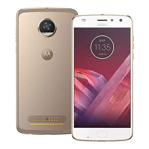 Motorola Moto Z2 Play (64GB, 4GB RAM) XT1710-06 GSM Factory Unlocked US & Global 4G LTE Bands - International Model - Gold (Renewed)