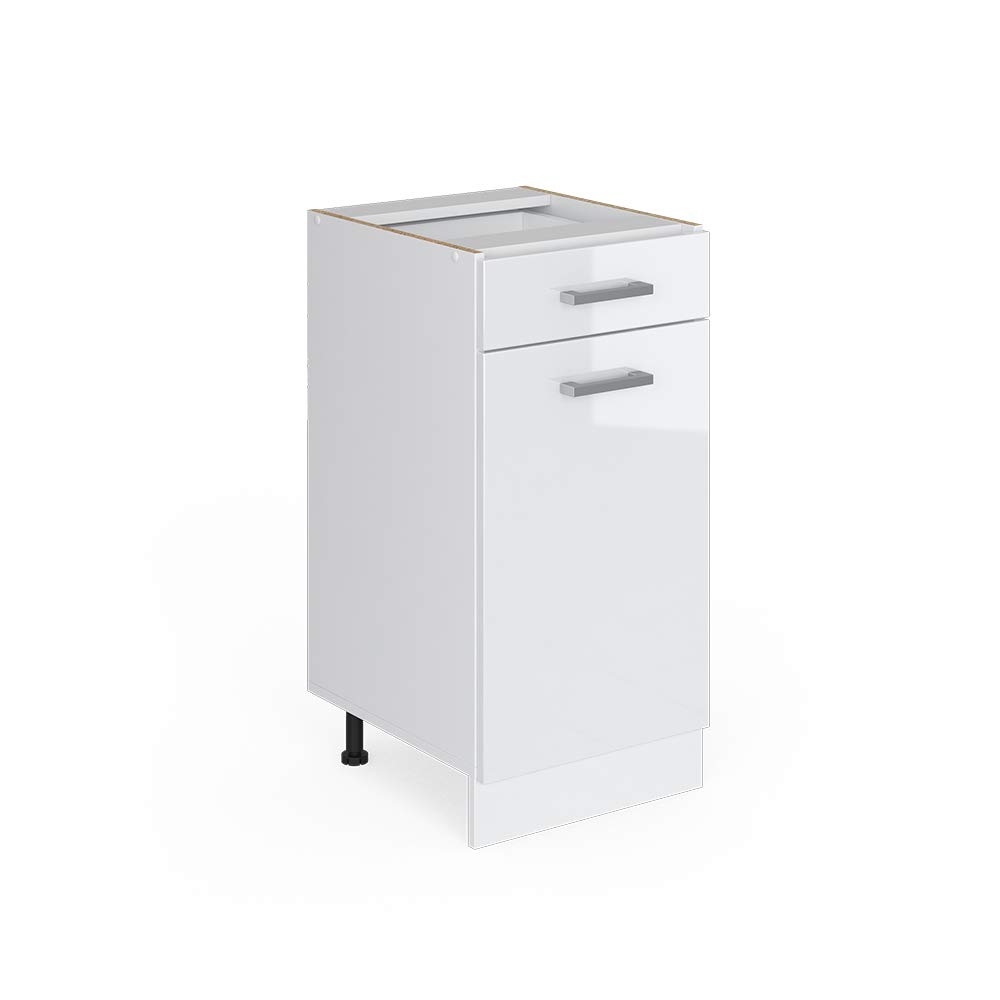 Vicco Mueble bajo de Cocina R-Line, Blanco Alto Brillo, 40 cm sin encimera, para combinación Libre Dentro de Sistemas de Cocina modulares