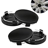 YUPIKJI 4PCS Car Wheel Center Cap, 55mm ABS Wheel Hub Modification Cover, Waterproof Snap-in Car Rim Center Cover, Universal Exterior Wheel Decoration Cover Accessories for Cars, Trucks, SUVs (Black)
