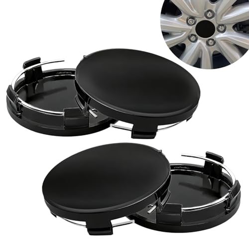 YUPIKJI 4PCS Car Wheel Center Cap, 55mm ABS Wheel Hub Modification Cover, Waterproof Snap-in Car Rim Center Cover, Universal Exterior Wheel Decoration Cover Accessories for Cars, Trucks, SUVs (Black)