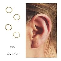 Algopix Similar Product 15 - Hoop cartilage earring fake earrings