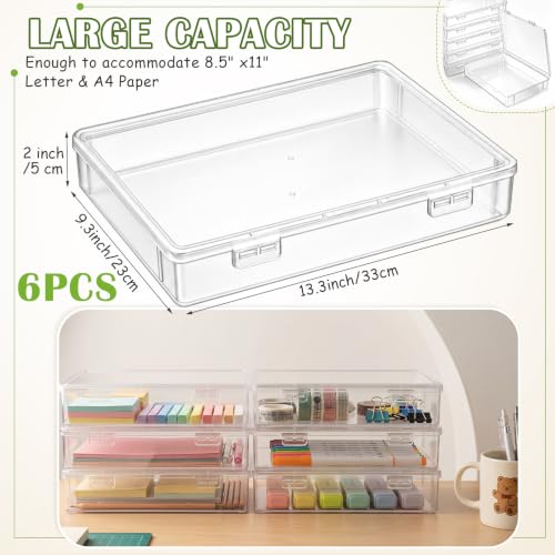 Image of Jetec 6 Pieces Mini Plastic Clear Beads Storage Containers Box for Collecting Small Items, Beads, Jewelry, Business Cards, Game Pieces, Crafts (13.3 x 9.3 x 2 Inch)