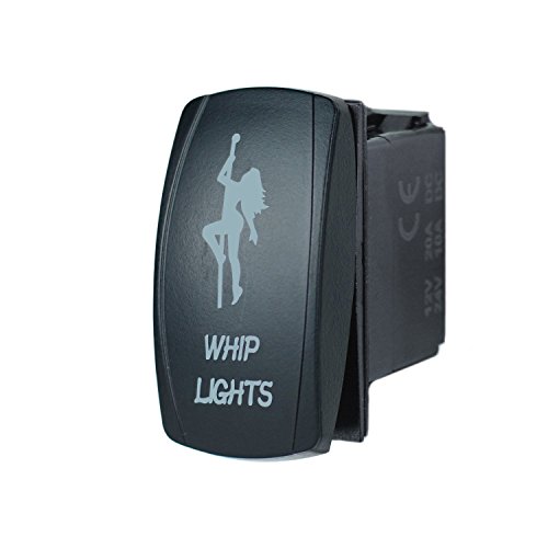 Qunqi Star 5 Pin Laser Backlit Rocker Switch Rock Lights 20A 12V On/Off Led Light Toggle Switch (Whip Lights, Red) #TOP3