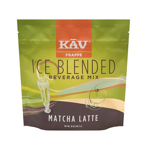 KAV Iced Blended Matcha Latte Frappe Mix | Instant, Ready-to-Mix Matcha Latte Powder for Hot or Cold...