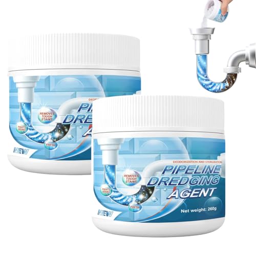 2Pcs Powerful Drain Opener Pipeline Dredging Agent New Sink Drain Cleaner Wild Tornado Pipe Dredge Upgrade Pipes Cleaning Tool for Kitchen & Bathroom Quick Cleaning Fast Acting Toilet Unclogger