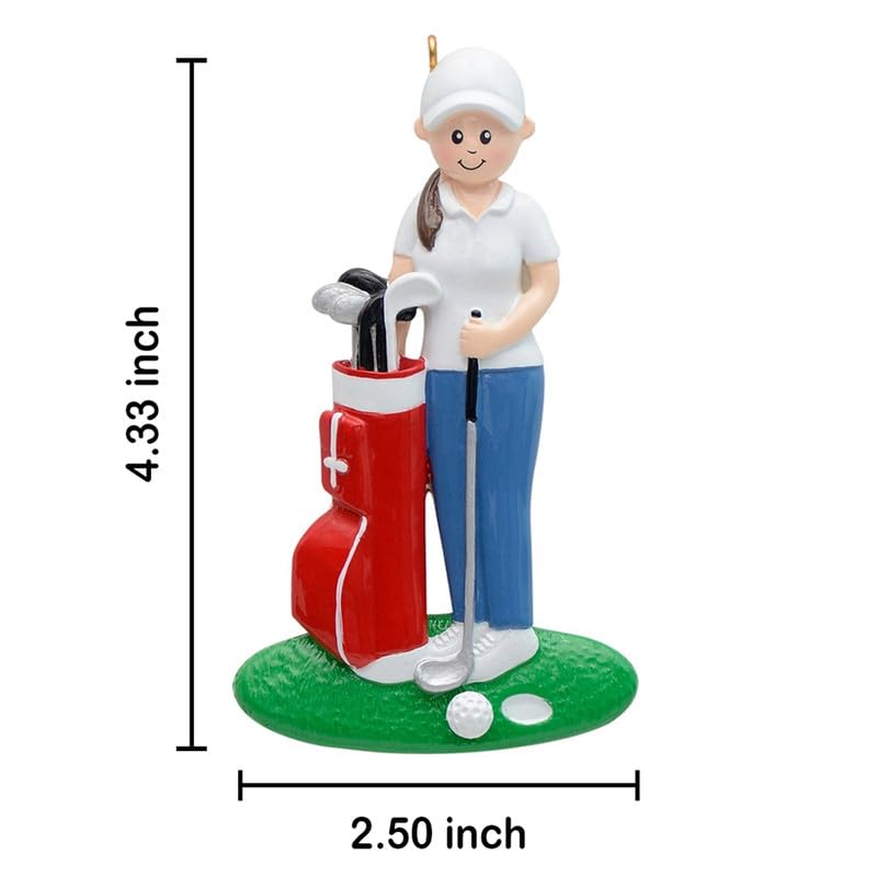 Personalized Golf Christmas Ornament 2024, Golf Ornaments, Golfer Girl and Red Golf Bag Ornament, Custom Sport Ornament, Golfer Player Ornament - Gifts for Golf Player, Golf Lover, Golf Club Keepsake