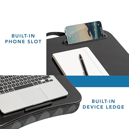 Image of LAPGEAR Designer Lap Desk - Gray Argyle, 2-Pack with Storage Basket
