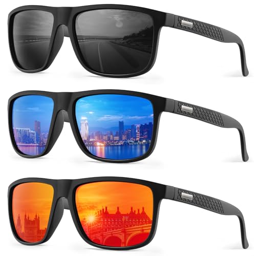 CIFOYA Sunglasses-for-Men Polarized Mens Sunglasses: Retro Sun glasses with UV Protection for Driving Fishing Golf
