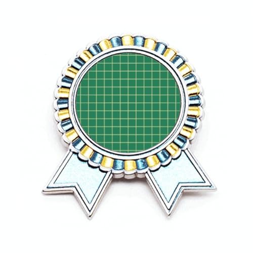 Broche en métal quadrillage vert et blanc taille M pour sublimer un blazer