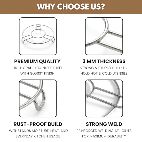 Image of Inme Hot Utensils Stand Hot Pot Stand for Kitchen Dining Table Top Ring, Vessel Dishes Food Plates Holder, Cooker Stand Inside, Trivet, Coaster Steaming Mat (Set of 6, Standard - 3 mm Thickness)