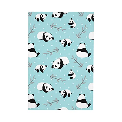 Nappe rectangulaire pandas mignons anti-tache et infroissable