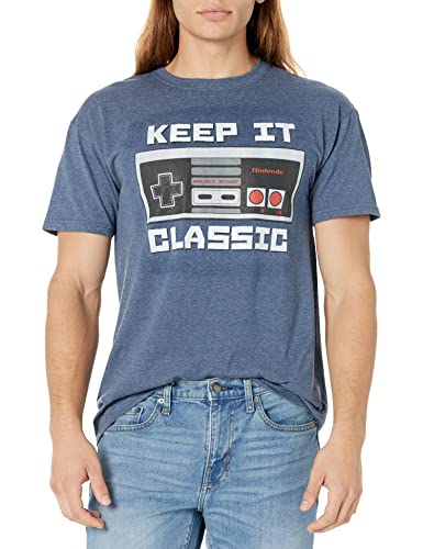 Nintendo Men s Keep it Classic T-Shirt, 5X-Large, Navy Heather