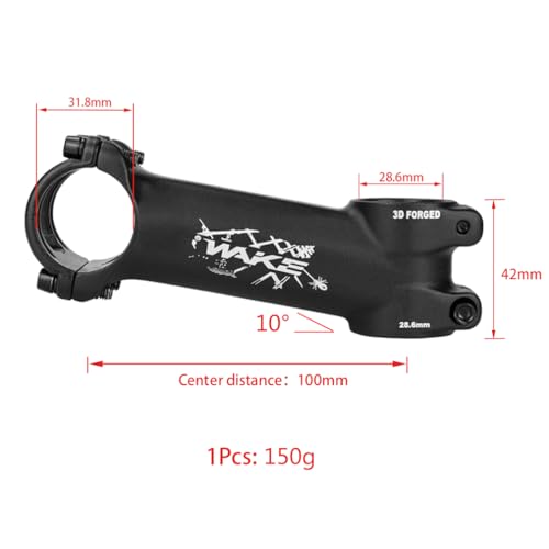 CYSKY Bike Stem 31.8 100mm 10 Degree MTB Stem Mountain Bike Handlebar Stem for Bicycle Road Bike, MTB, BMX, Cycling - Image 2