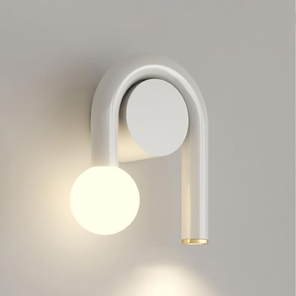 HUAYUSEDF Modern Adjustable 2 Light Wall Sconce with Globe Shade for Bedroom and Living Room Decor