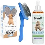 We Love Doodles Große Hundezupfbürste & Entwirrungsspray Lavendel – Hundebürste für langhaarige Hunde, Goldendoodles & Kritzeleien, Verfilzungsentferner, Entfilzungsspray und Leave In Conditioner für
