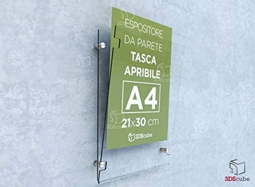 Porte-alertes méthacrylate A4 vertical avec fixations aluminium