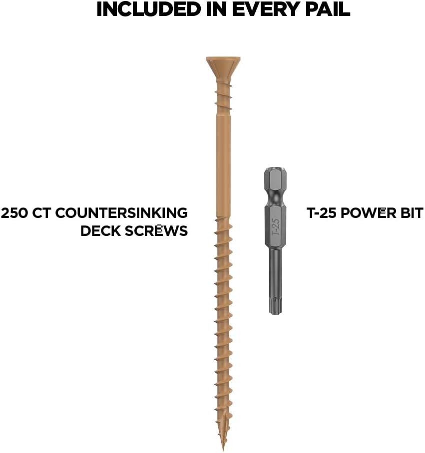 CAMO 4" X #10 - COUNTERSINKING Deck Screw 250 Count