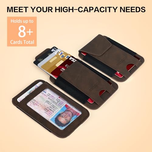 RUNBOX Wallet for Men 6-8 Cards With ID Window RFID Blocking Wallet Credit Card Holder Minimalist Front Pocket Gifts Ideal Choice4